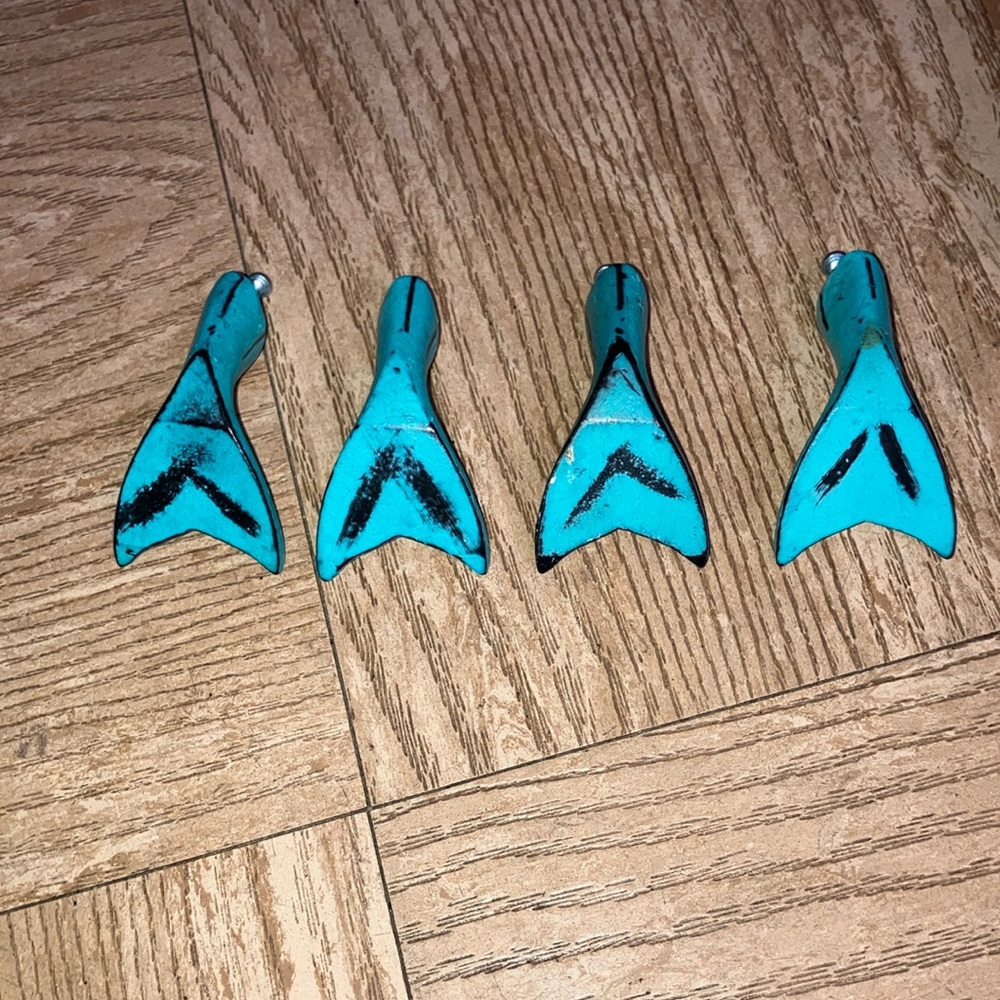 Set Of 4 Metal Mermaid Tail Drawer Pulls